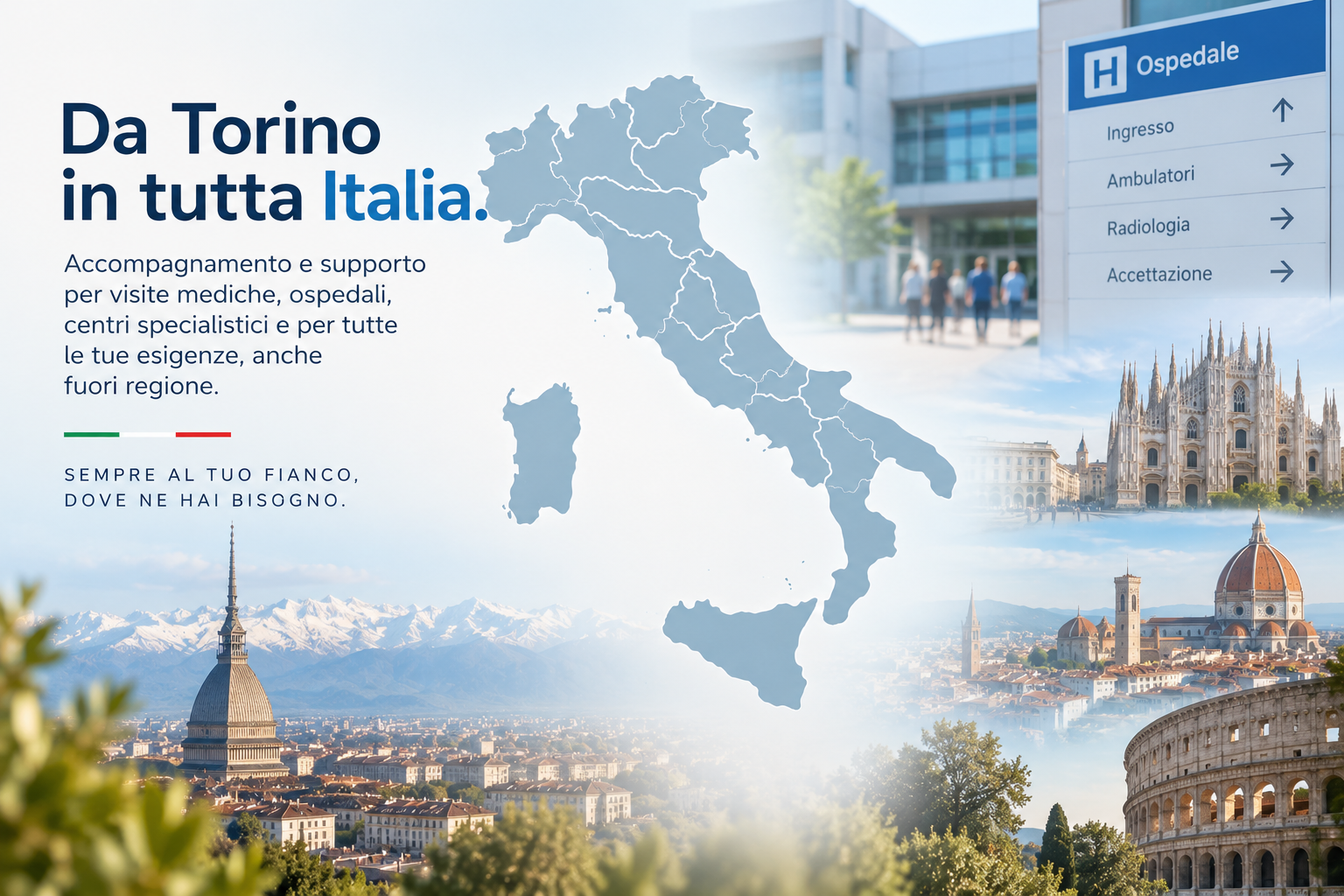 Trasporto anziani in tutta italia Servizio di accompagnameto Torino e cintura